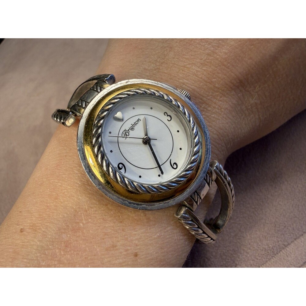 Brighton Balboa Women's Silver Gold Two Tone Rope Band Watch Classic